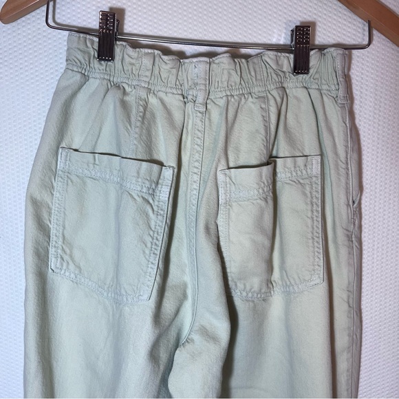 Anthropologie Pilcro Green Paperbag Barrel Pants High Rise Relaxed Size 25 Sage - Picture 3 of 9
